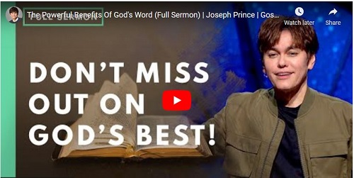 Joseph Prince Sermon The Powerful Benefits Of God's Word