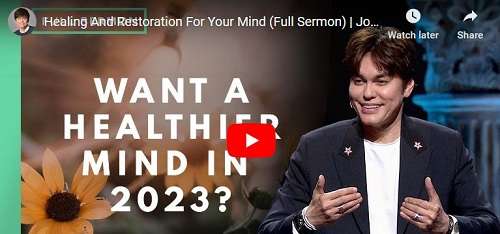Joseph Prince Sermon Healing And Restoration For Your Mind