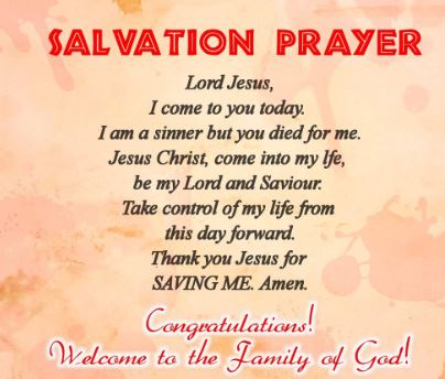 Prayer To Accept Jesus As Your Personal Lord And Savior
