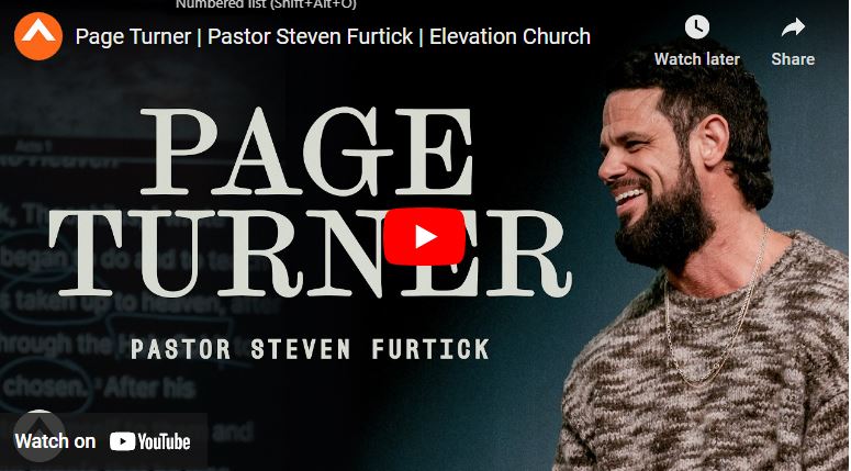 Pastor Steven Furtick Sermon : Page Turner